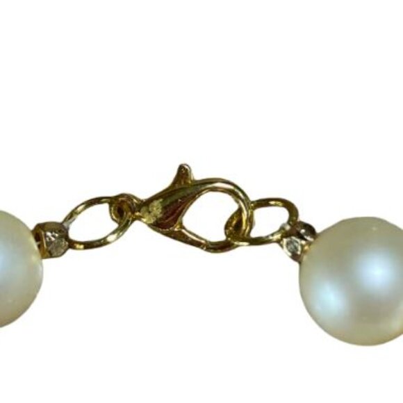 Handcrafted 10mm Creamy Glass Pearl Bracelet 8" Smaller Size Optional - Picture 4 of 6